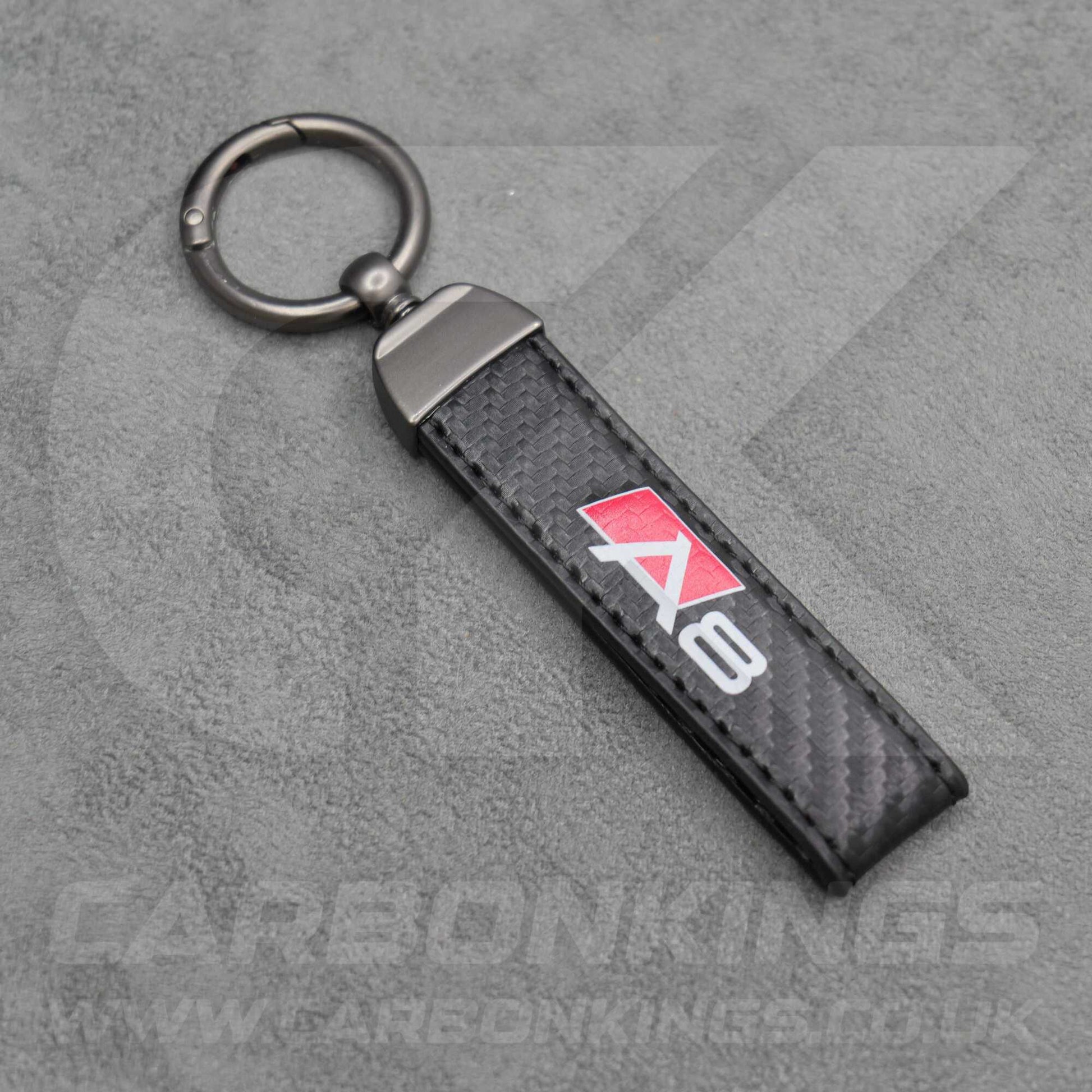 Audi Carbon Fibre Style Key Ring Chain S Line A3 A4 A5 A6 A7 A8