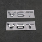 2x Chrome Silver V8T Side Wing Badge Emblems Audi SQ7 S6 S5 RS4 RS5 RS6 RS7 S8 - Exterior Styling | Carbon Kings
