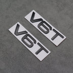 2x Matte Black V6T Side Wing Badge Emblems for Audi A4 A5 A6 A7 S3 S4 S5 S6 Q5 Q7 V6 - Exterior Styling | Carbon Kings