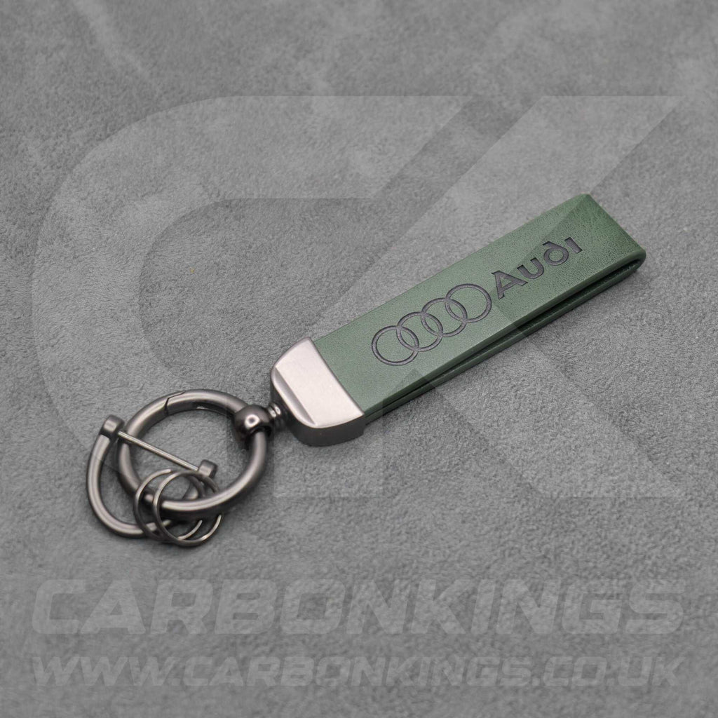 Audi Premium Leather Key Ring Chain Durable A1 A3 A4 A5 A6 A7 Q3 Q4 Q5 Q6 Q7 Q8