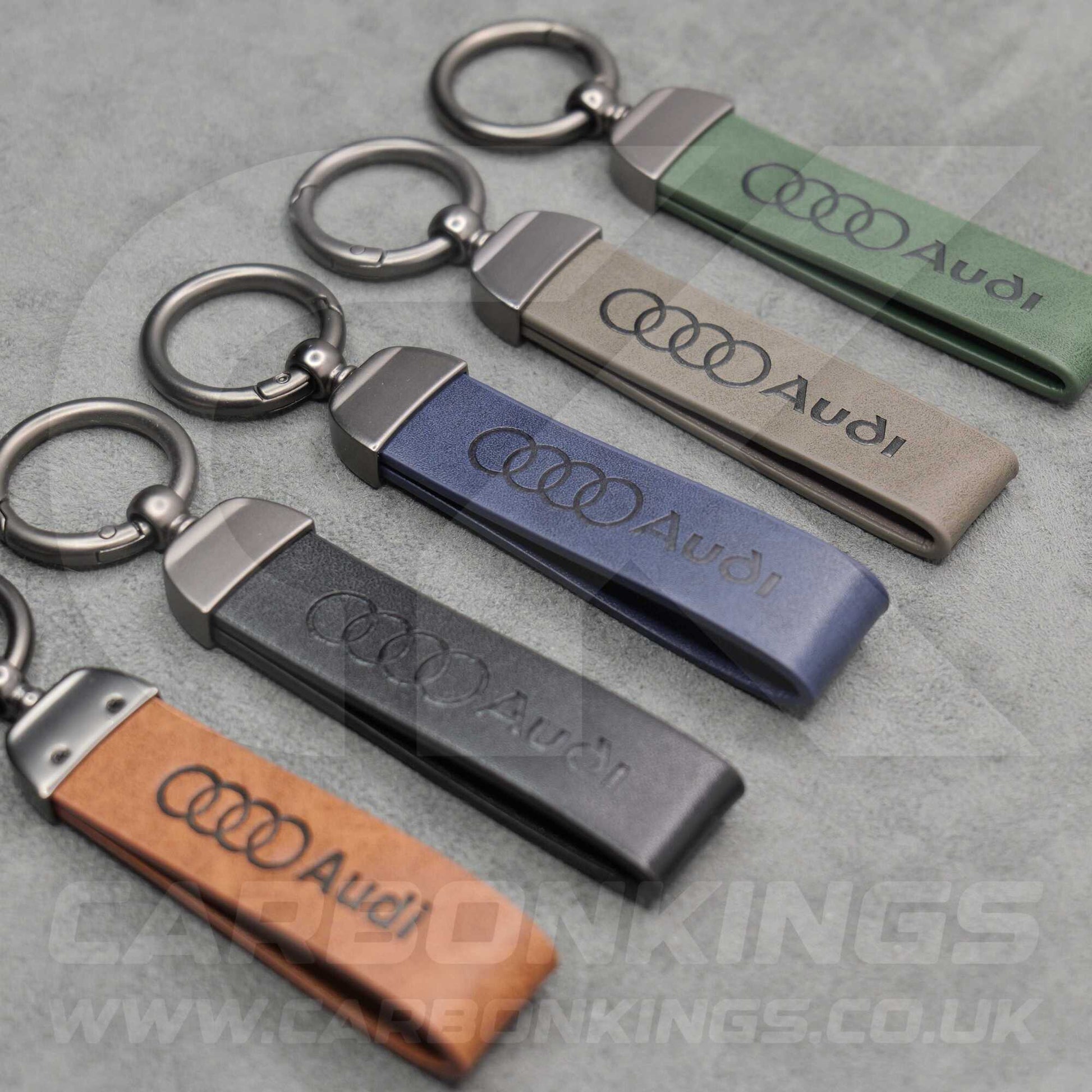 Audi Premium Leather Key Ring Chain Durable A1 A3 A4 A5 A6 A7 Q3 Q4 Q5 Q6 Q7 Q8
