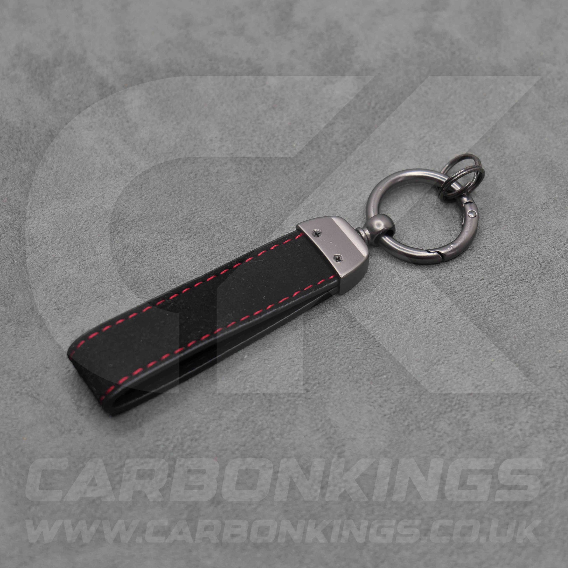 Hyundai N Black Suede Red Stitch Car Key Chain Ioniq 5 6 9 Kona i10 i20 i30