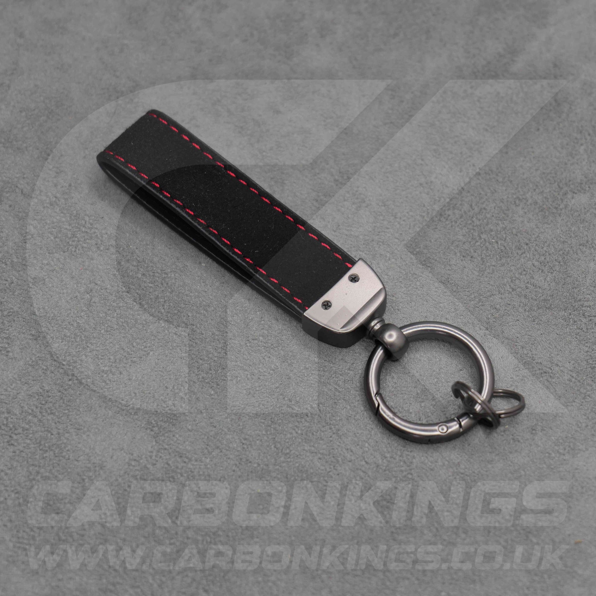 Hyundai N Black Suede Red Stitch Car Key Chain Ioniq 5 6 9 Kona i10 i20 i30