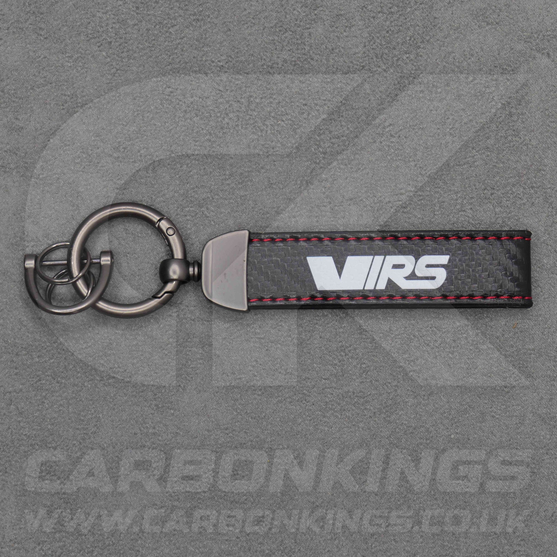 Skoda VRS Carbon Fibre / Red Stitching Key Ring Chain Octavia Elroq Enyaq Kodiaq