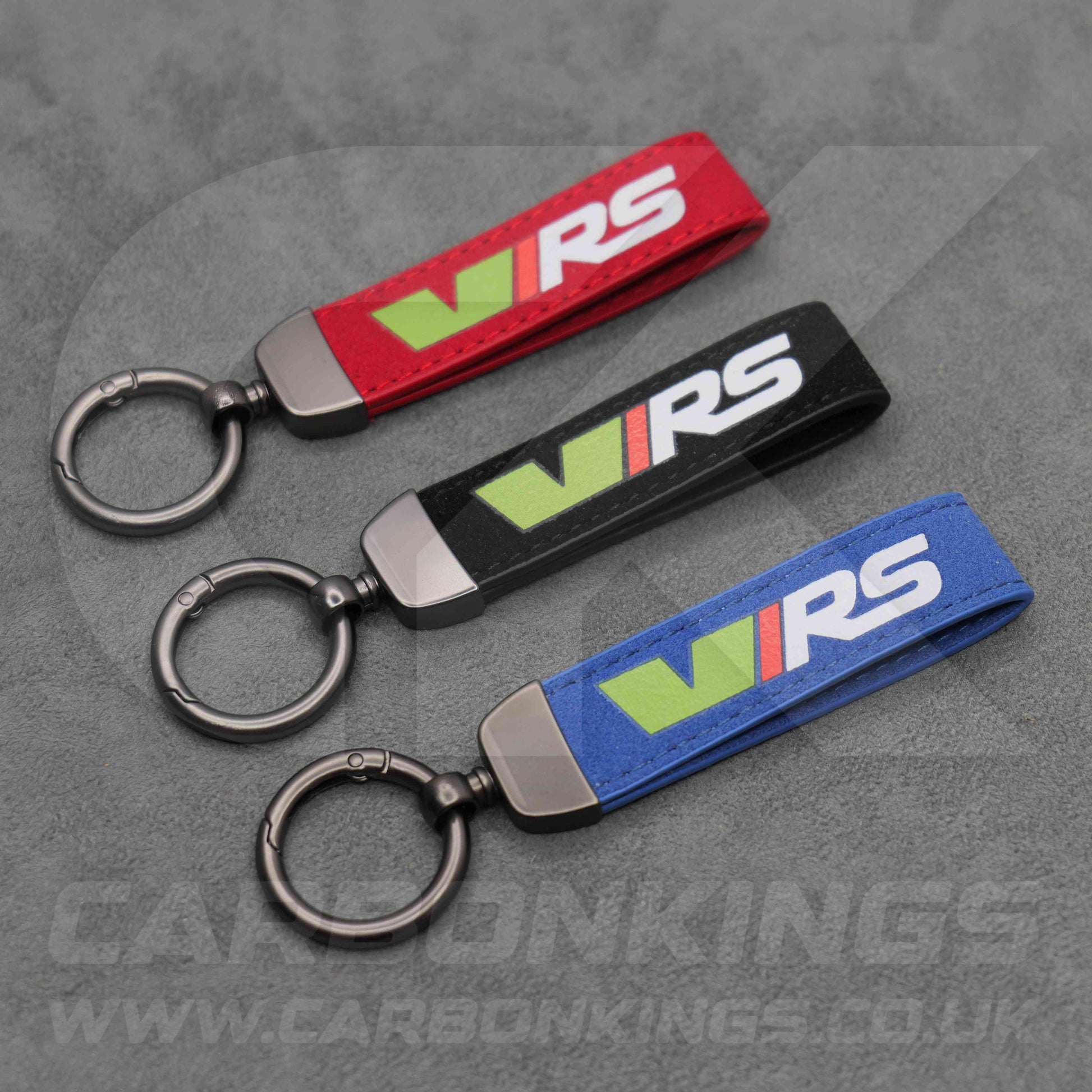 Skoda VRS Black / Red / Blue Suede Key Ring Chain Octavia Elroq Enyaq Kodiaq
