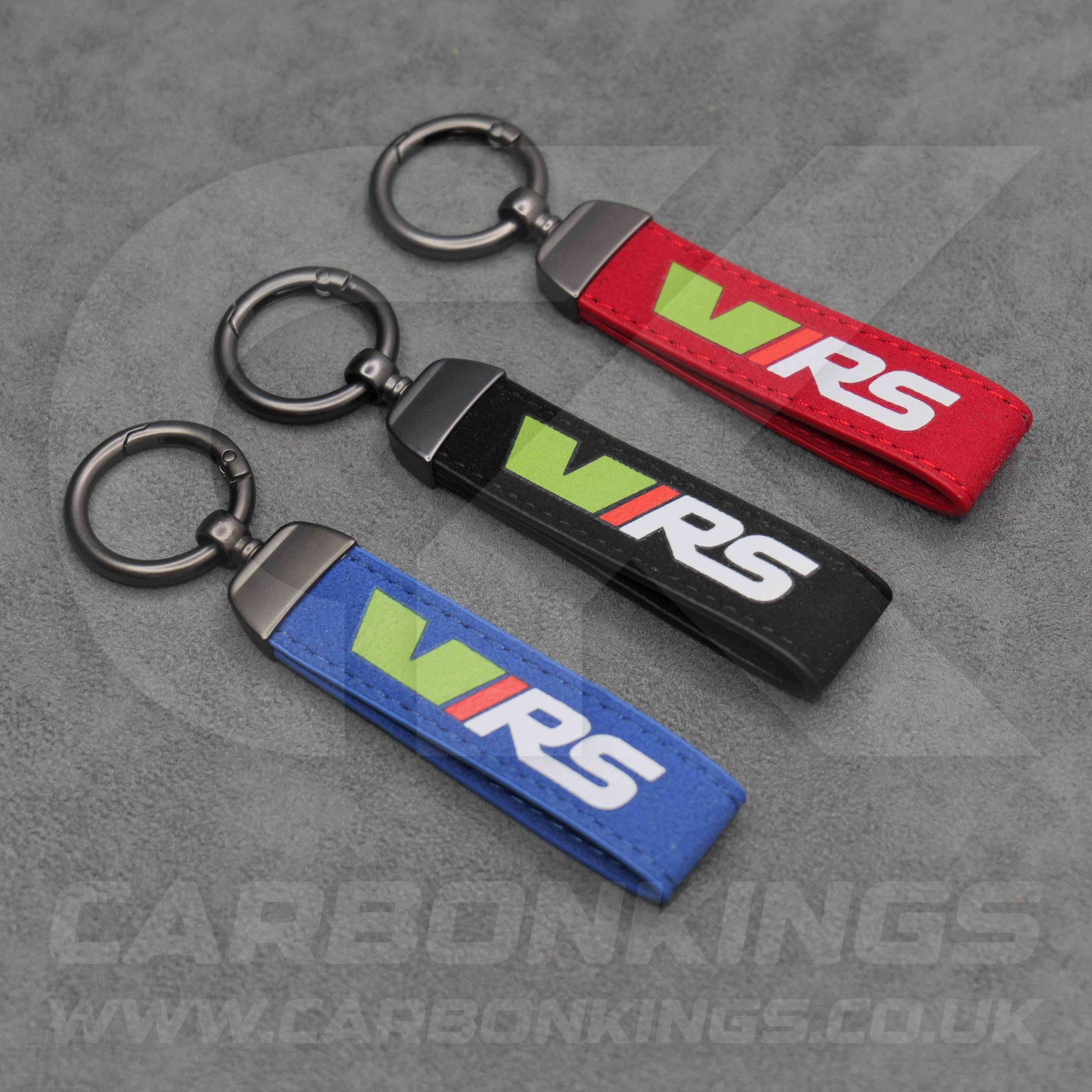 Skoda VRS Black / Red / Blue Suede Key Ring Chain Octavia Elroq Enyaq Kodiaq