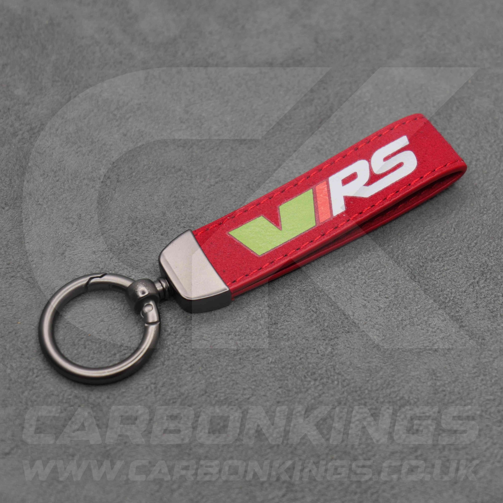 Skoda VRS Black / Red / Blue Suede Key Ring Chain Octavia Elroq Enyaq Kodiaq