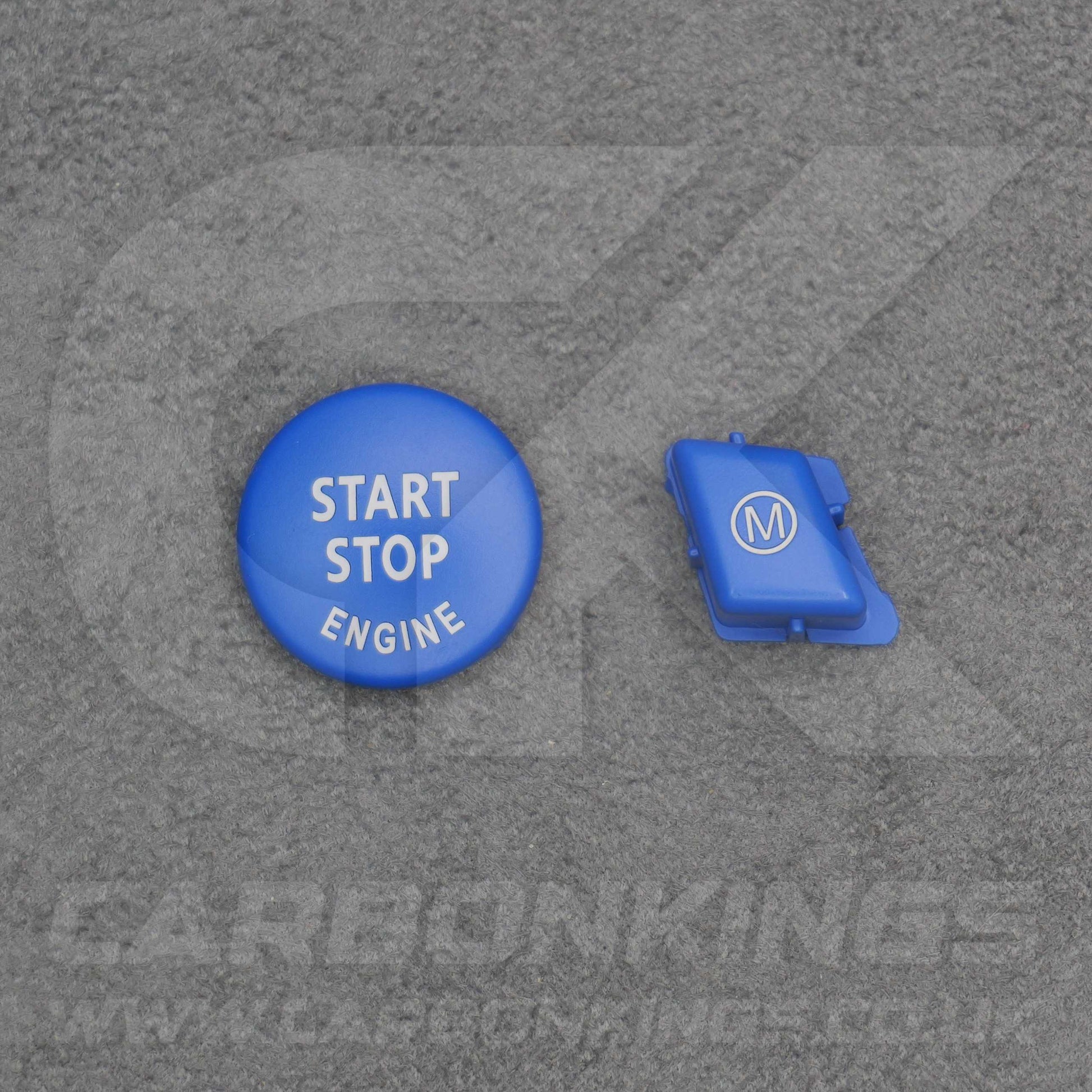 BMW Matte Blue M Mode & Start Stop Button Set for E90 E92 E93 M3 4.0 V8