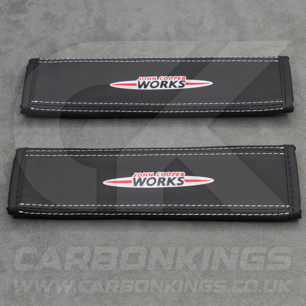 John Cooper Works JCW Leather Seatbelt Shoulder Covers Pad Protectors Mini Cooper