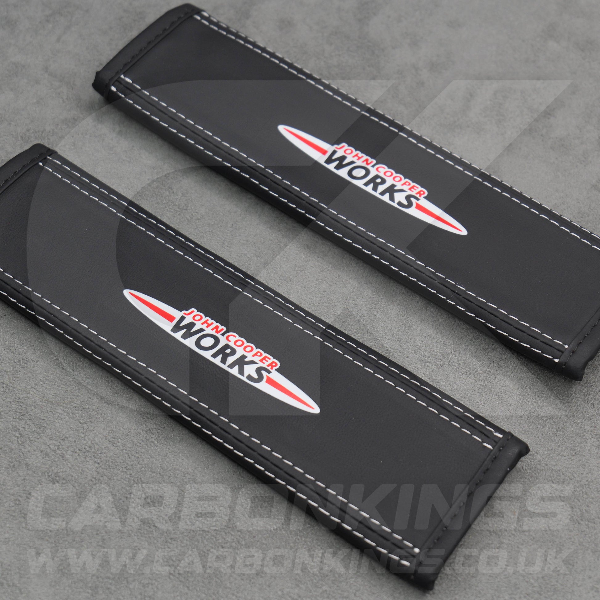 John Cooper Works JCW Leather Seatbelt Shoulder Covers Pad Protectors Mini Cooper