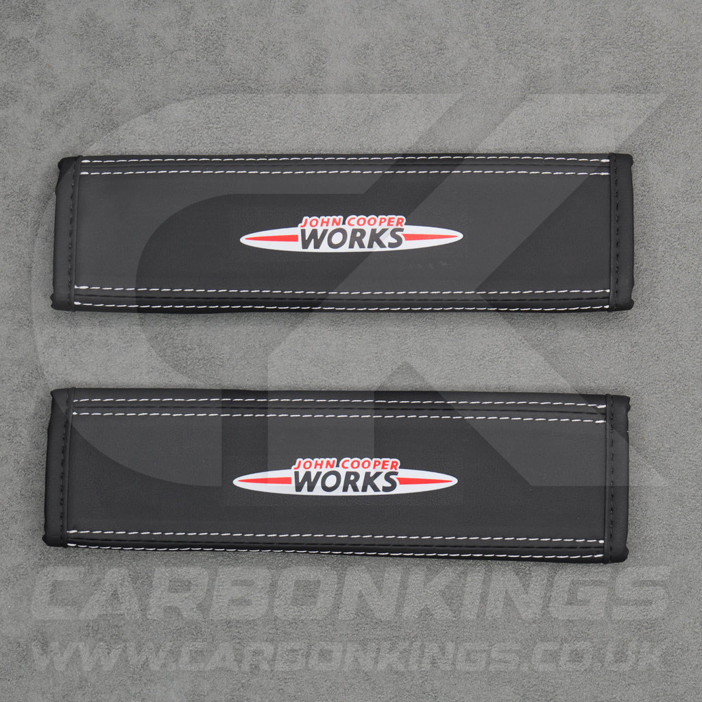 John Cooper Works JCW Leather Seatbelt Shoulder Covers Pad Protectors Mini Cooper