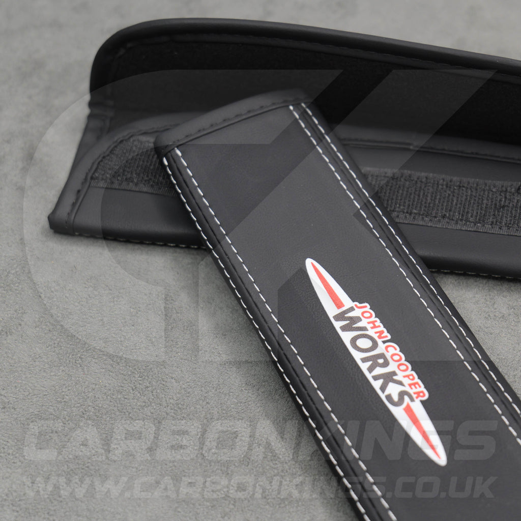 John Cooper Works JCW Leather Seatbelt Shoulder Covers Pad Protectors Mini Cooper