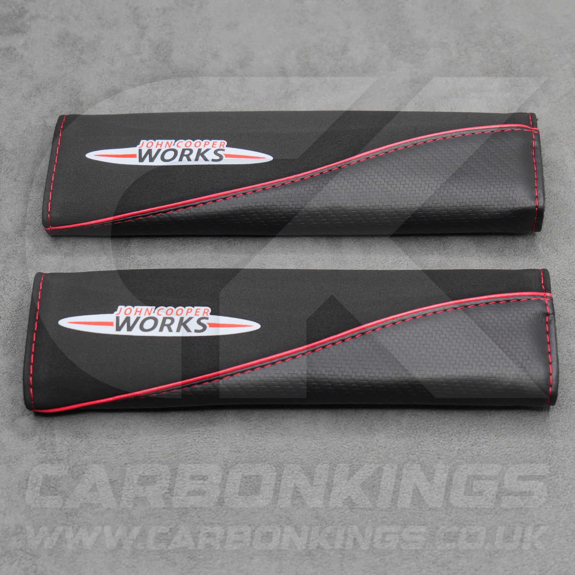John Cooper Works Suede / Carbon Fibre Seatbelt Shoulder Protectors Mini Cooper
