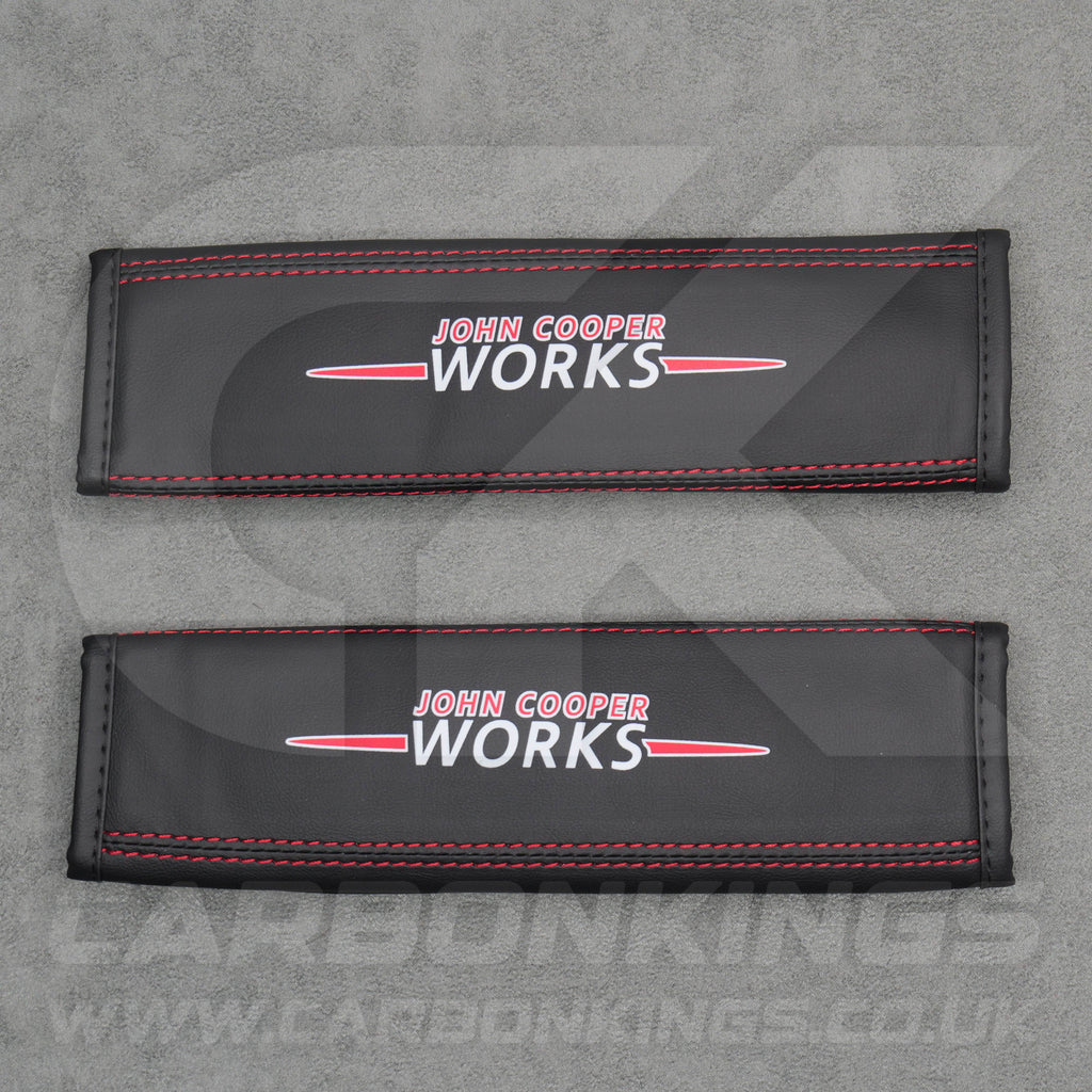 John Cooper Works JCW Leather Seatbelt Shoulder Covers Pad Protectors Mini Cooper