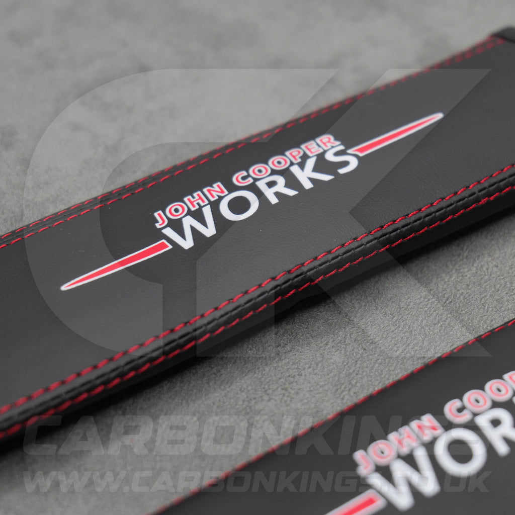 John Cooper Works JCW Leather Seatbelt Shoulder Covers Pad Protectors Mini Cooper