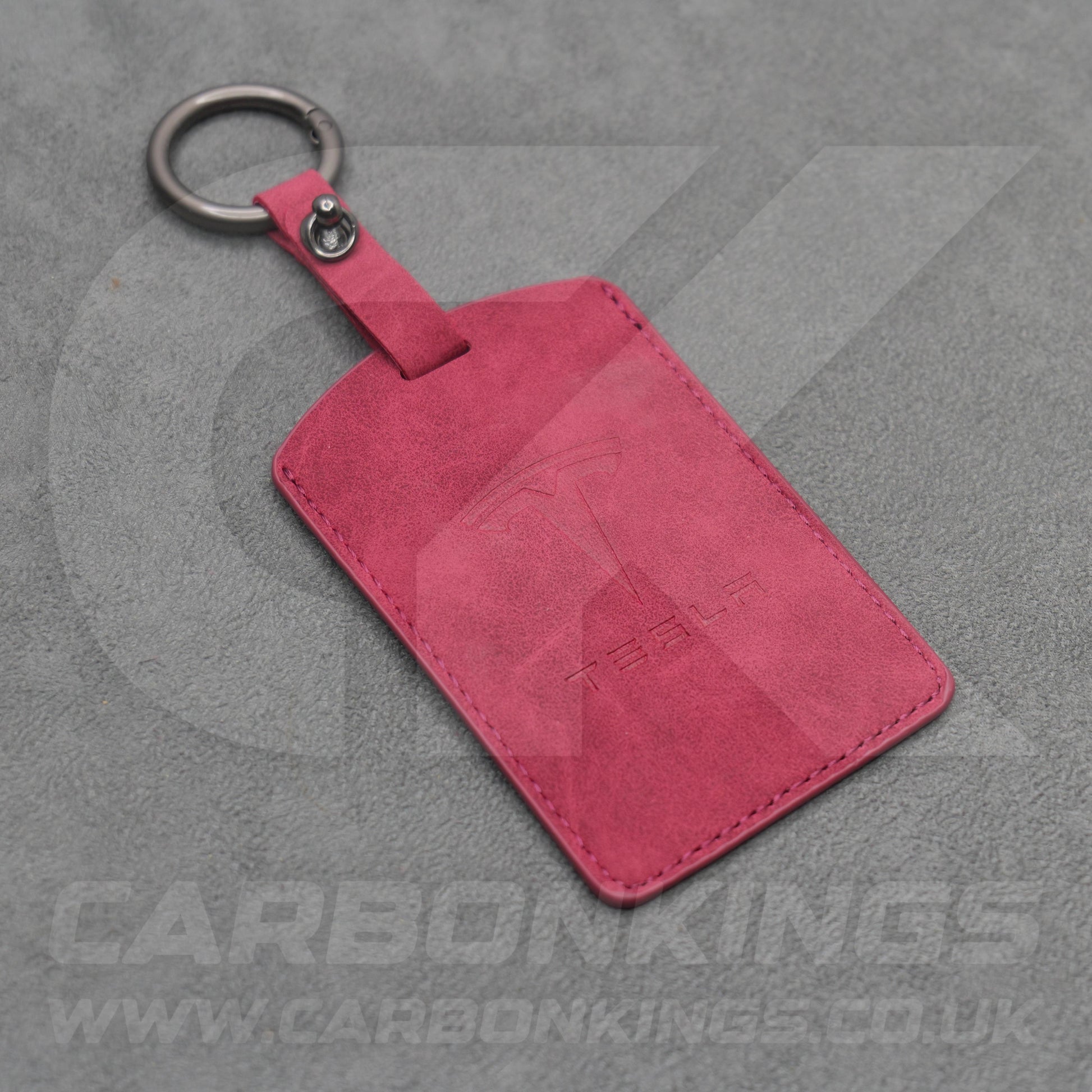 Tesla Leather Car Key Card Keycard Holder Protector in Grey / Orange / Green / Red