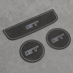 Alcantara Cup Holder Storage Covers for Ford Mustang GT S550 Mach 1 V8 GT350 - Interior Styling | Carbon Kings