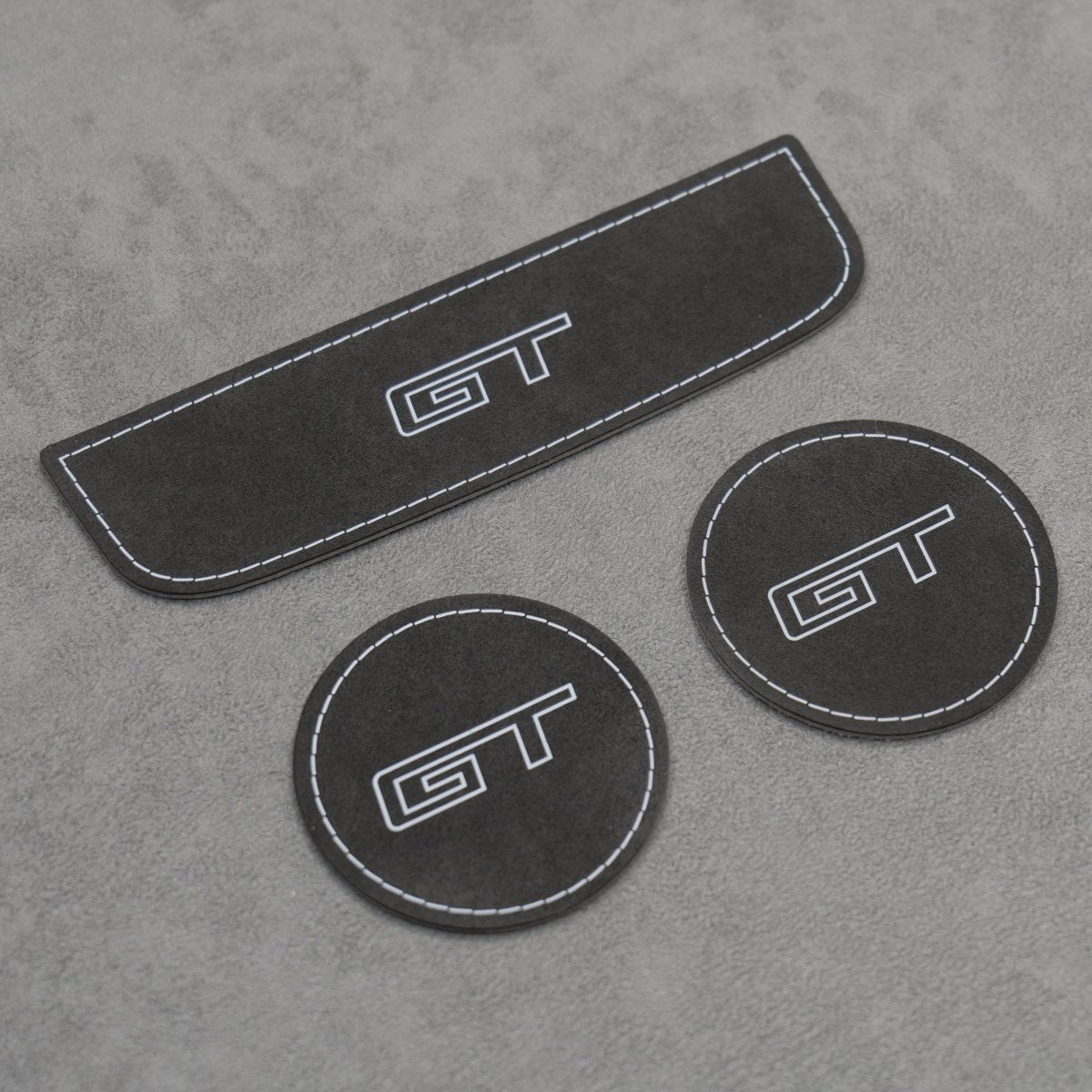 Alcantara Cup Holder Storage Covers for Ford Mustang GT S550 Mach 1 V8 GT350 - Interior Styling | Carbon Kings