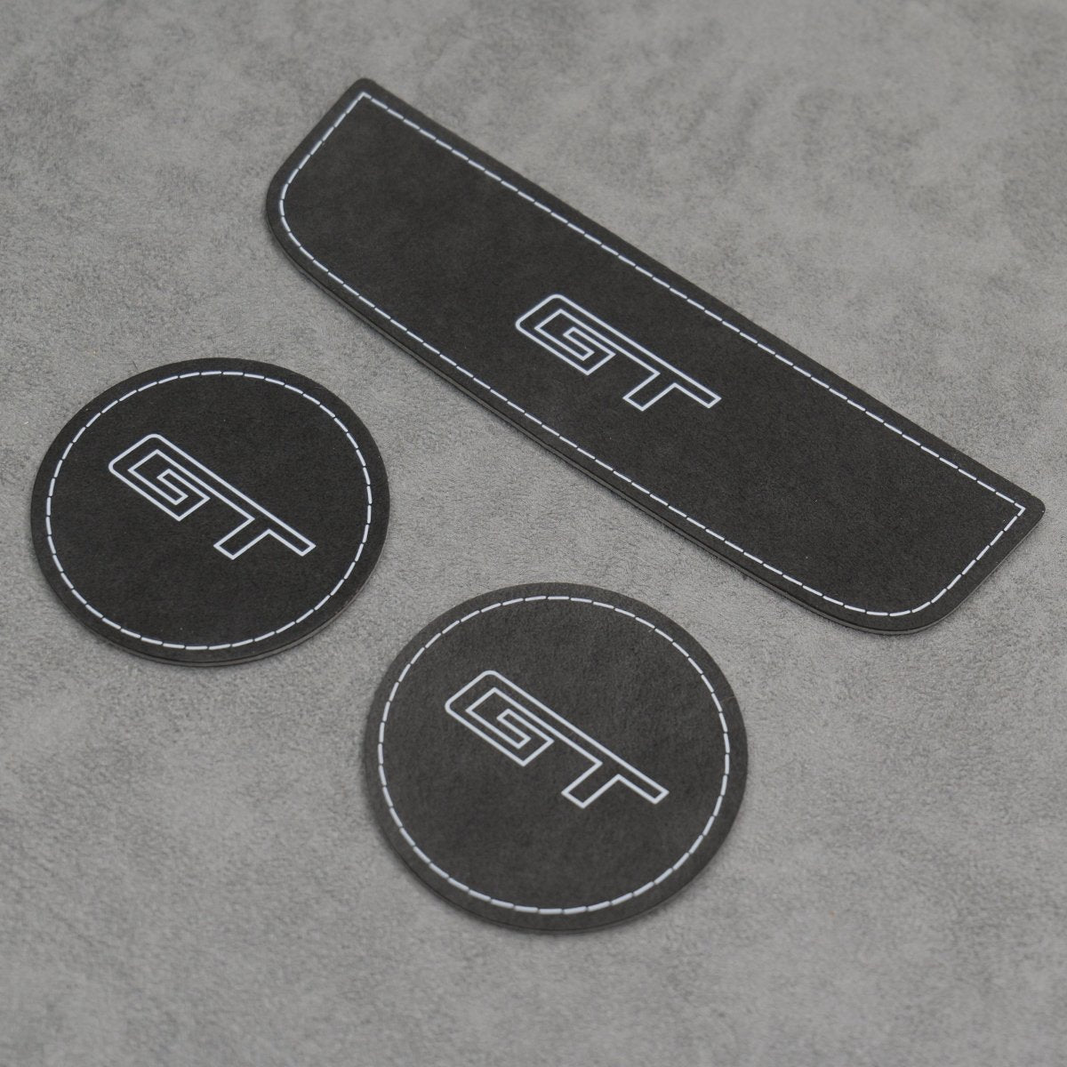 Alcantara Cup Holder Storage Covers for Ford Mustang GT S550 Mach 1 V8 GT350 - Interior Styling | Carbon Kings