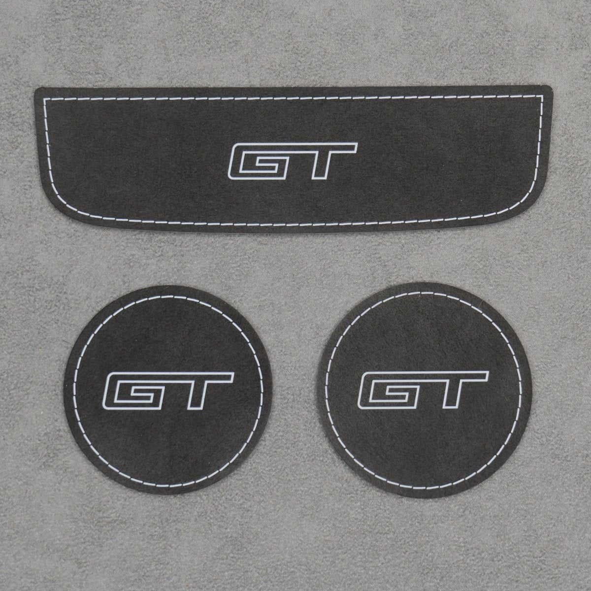 Alcantara Cup Holder Storage Covers for Ford Mustang GT S550 Mach 1 V8 GT350 - Interior Styling | Carbon Kings