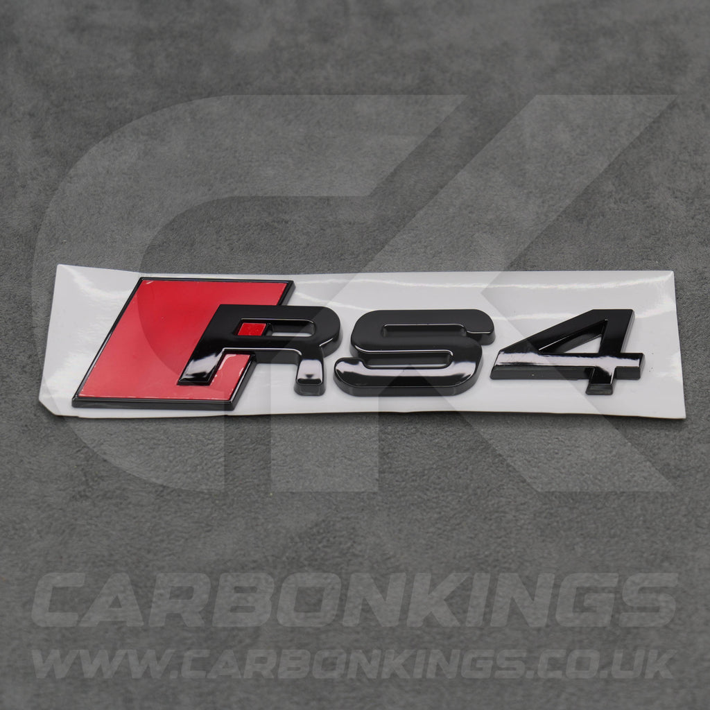148 x 37mm Audi RS4 Gloss Black Boot Rear Badge Letters Logo Emblem 4A 8D 8E 8H 8W