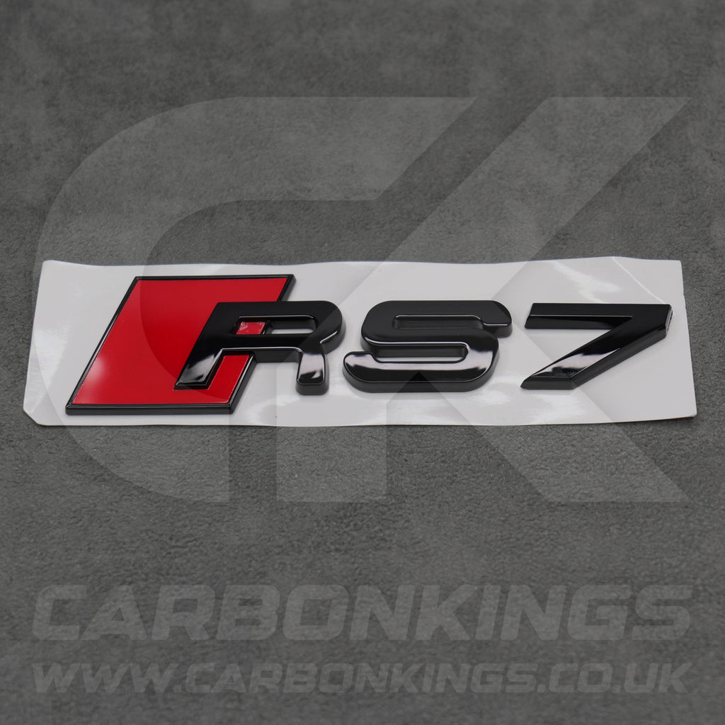 122 x 31mm Audi RS7 Gloss Black Boot Rear Badge Letters Logo Emblem 4G8 4K8