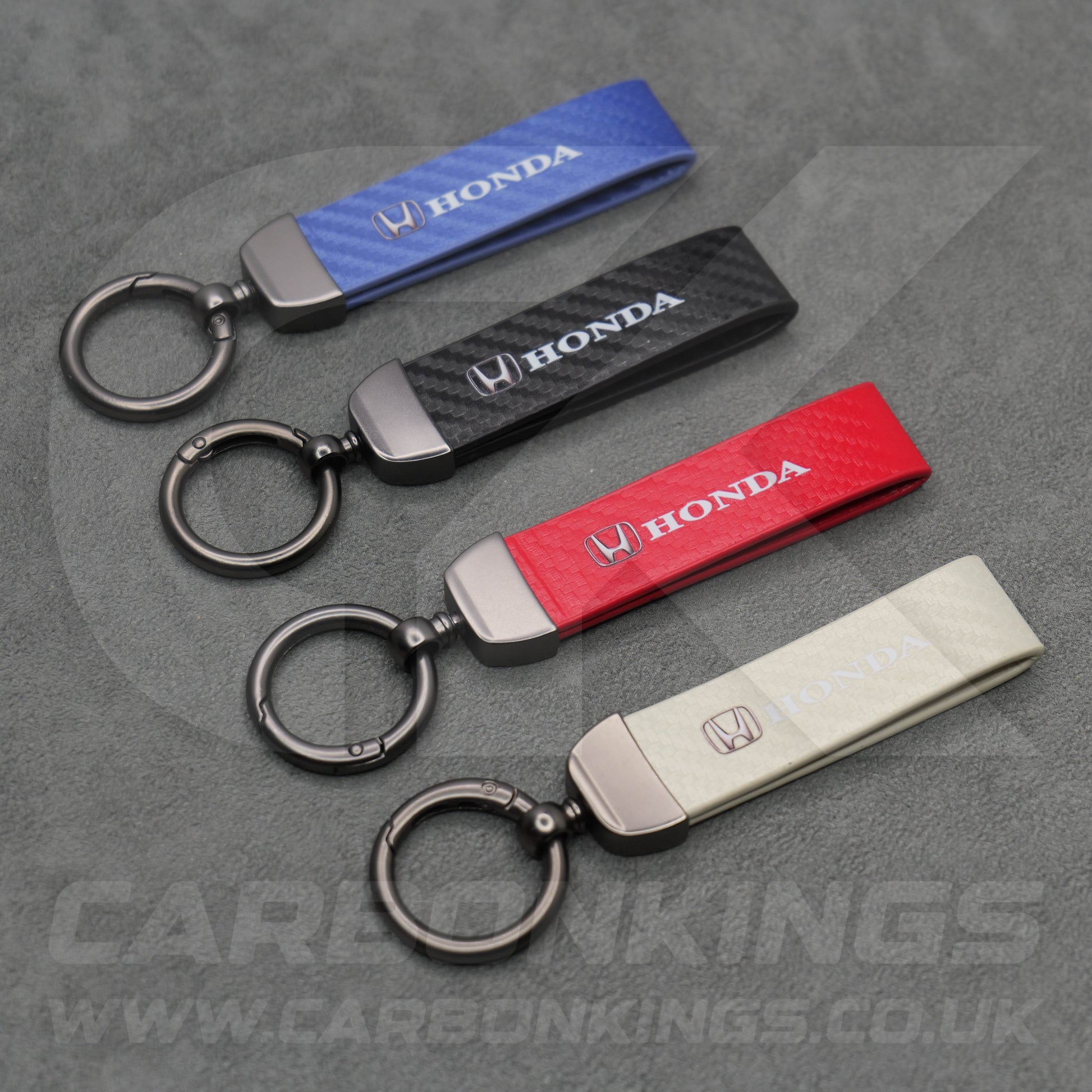 Honda Carbon Fibre Style Key Ring Chain Car Civic Jazz HR-V CR-V ZR-V E e:Ny1