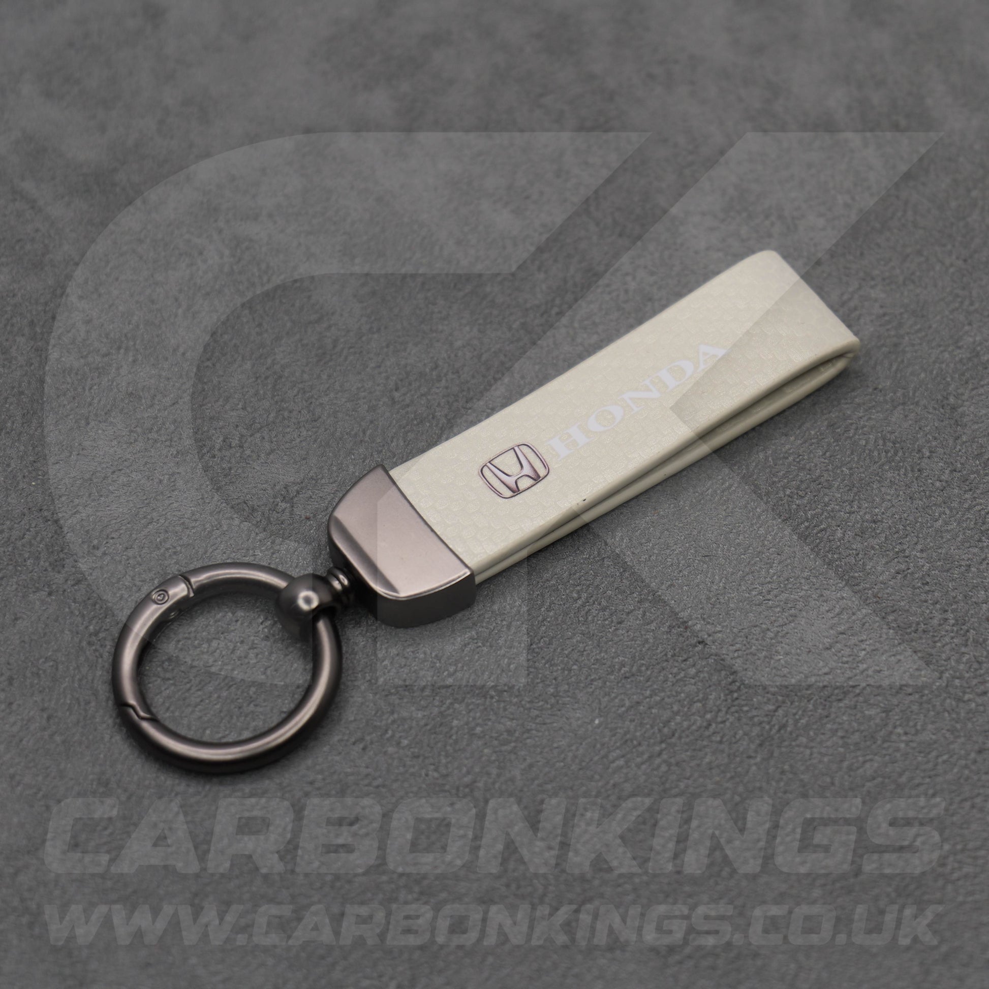 Honda Carbon Fibre Style Key Ring Chain Car Civic Jazz HR-V CR-V ZR-V E e:Ny1