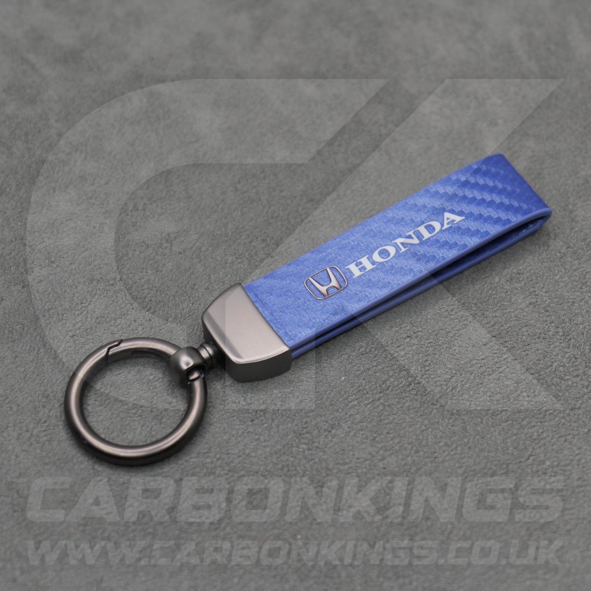 Honda Carbon Fibre Style Key Ring Chain Car Civic Jazz HR-V CR-V ZR-V E e:Ny1