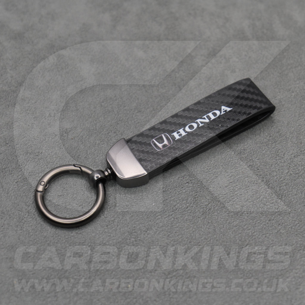 Honda Carbon Fibre Style Key Ring Chain Car Civic Jazz HR-V CR-V ZR-V E e:Ny1