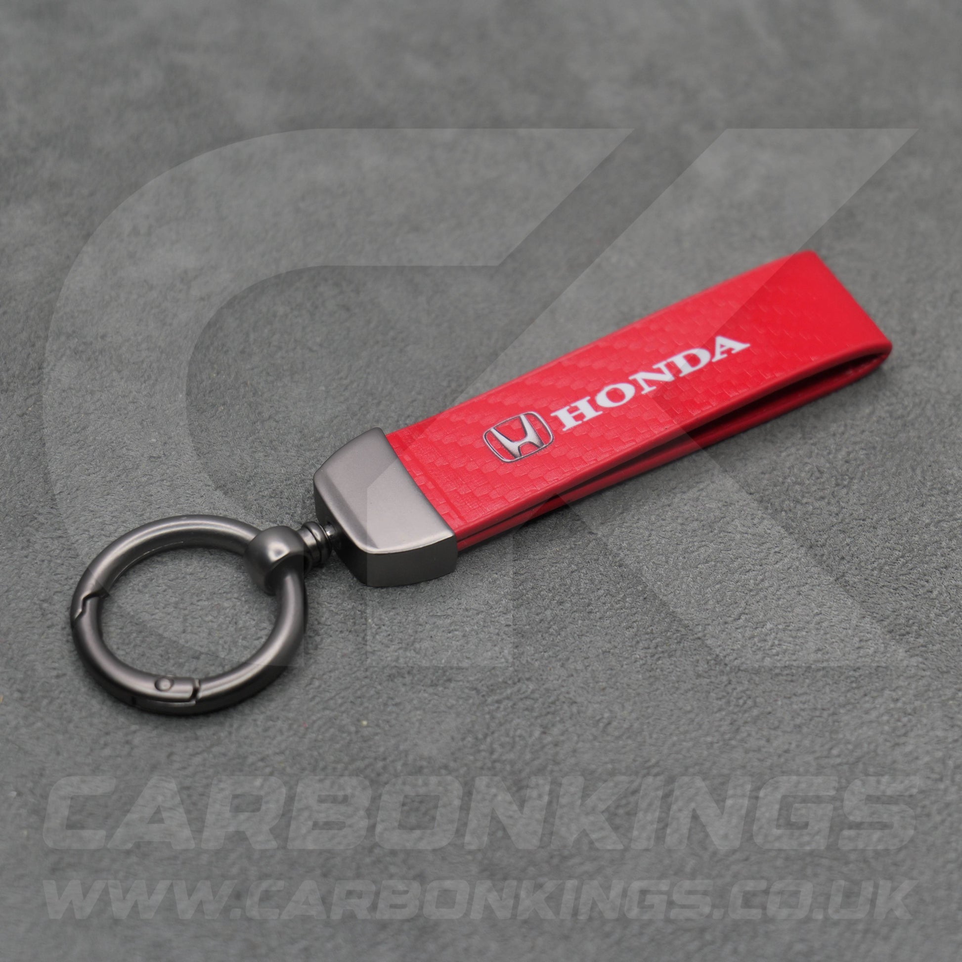 Honda Carbon Fibre Style Key Ring Chain Car Civic Jazz HR-V CR-V ZR-V E e:Ny1