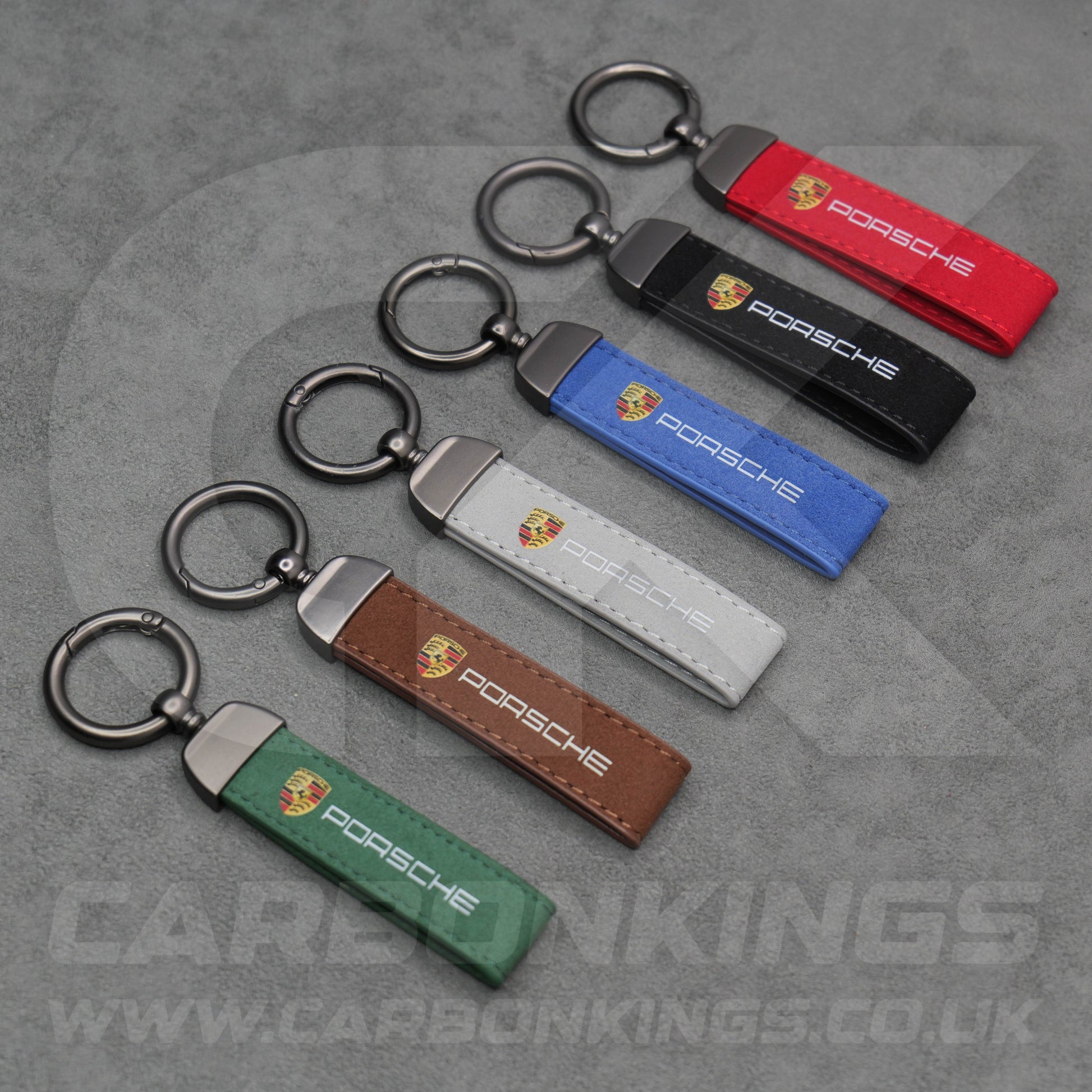 Porsche Suede Key Ring Chain 911 918 718 Carerra Cayman Macan Cayenne GTS GT3