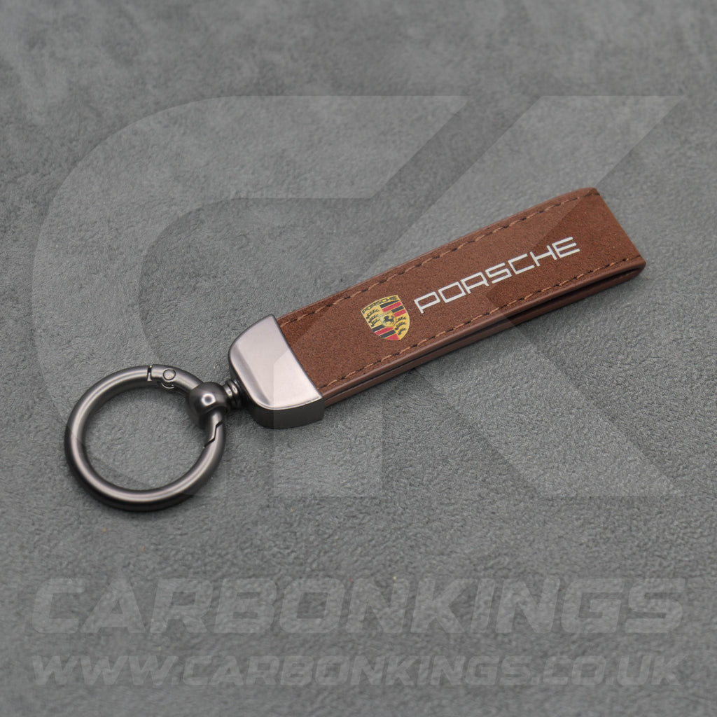 Porsche Suede Key Ring Chain 911 918 718 Carerra Cayman Macan Cayenne GTS GT3