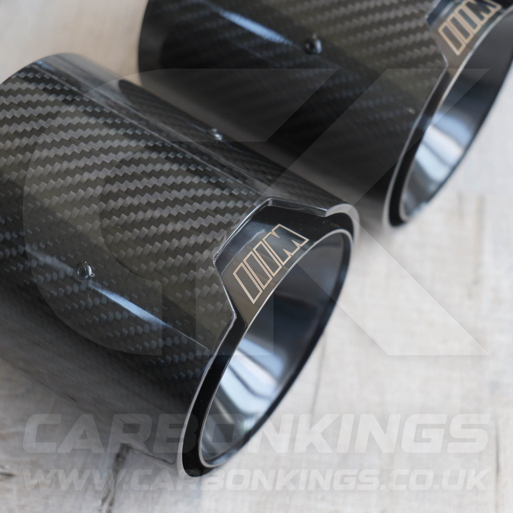 BMW M Performance Carbon Fibre Black Exhaust Tips M2 M3 M4 M5 F80 F82 F83 F87 F10 M5