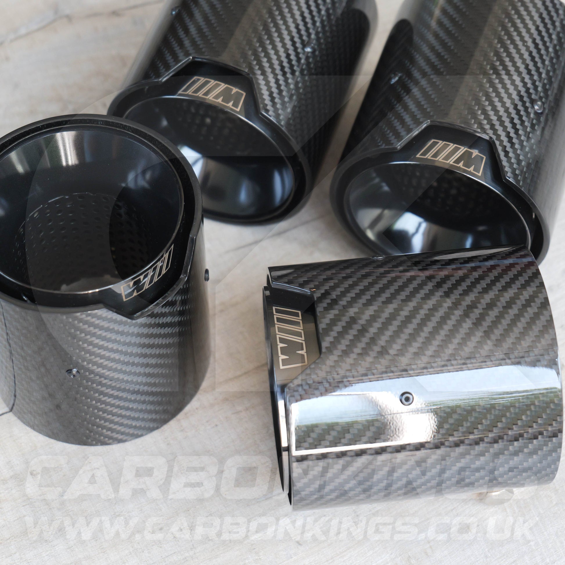 BMW M Performance Carbon Fibre Black Exhaust Tips M2 M3 M4 M5 F80 F82 F83 F87 F10 M5