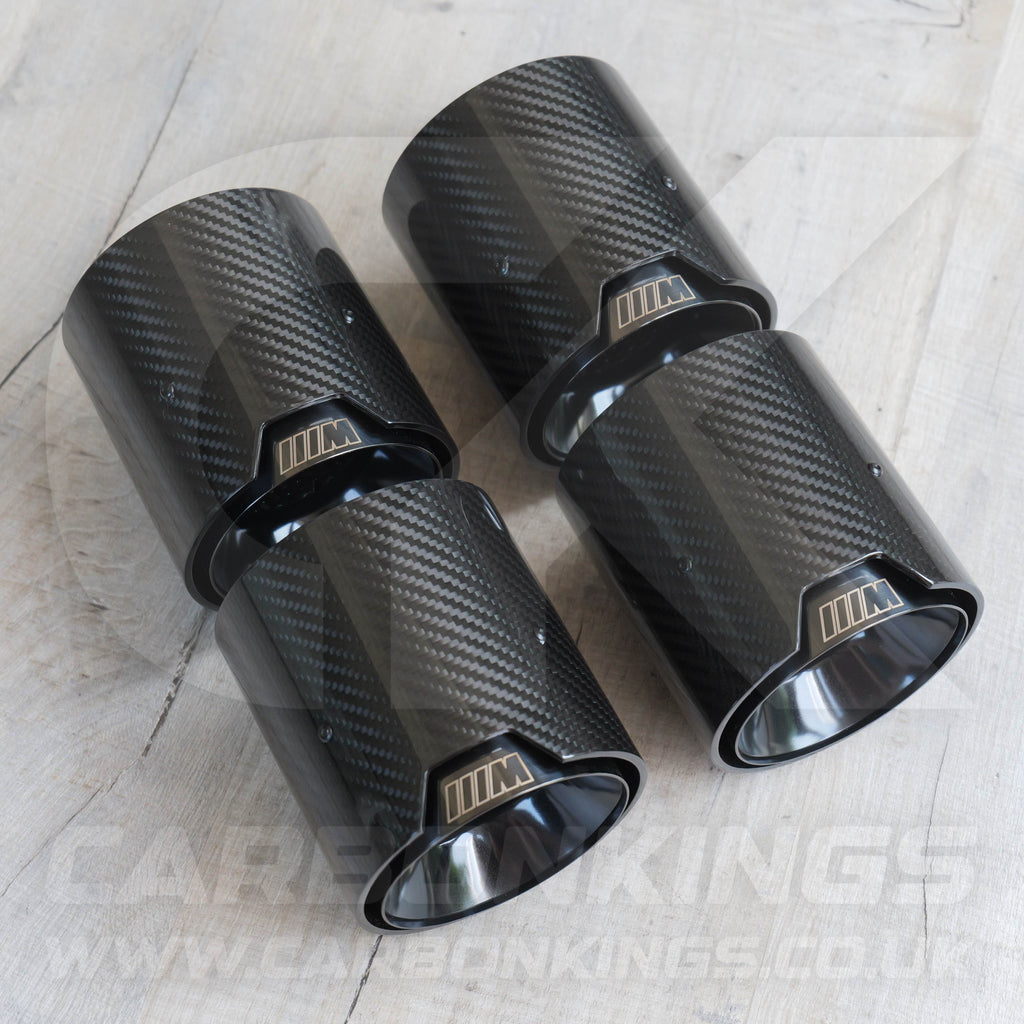 BMW M Performance Carbon Fibre Black Exhaust Tips M2 M3 M4 M5 F80 F82 F83 F87 F10 M5