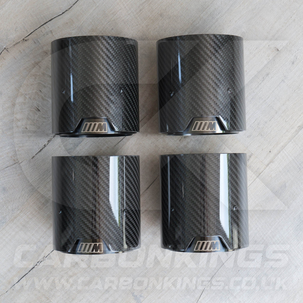 BMW M Performance Carbon Fibre Black Exhaust Tips M2 M3 M4 M5 F80 F82 F83 F87 F10 M5