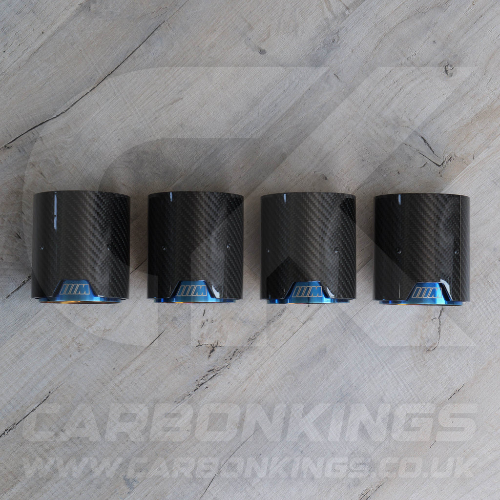 BMW M Performance Carbon Fibre Burnt Blue Exhaust Tips M2 M3 M4 M5 F80 F82 F83 F87 F10 M5
