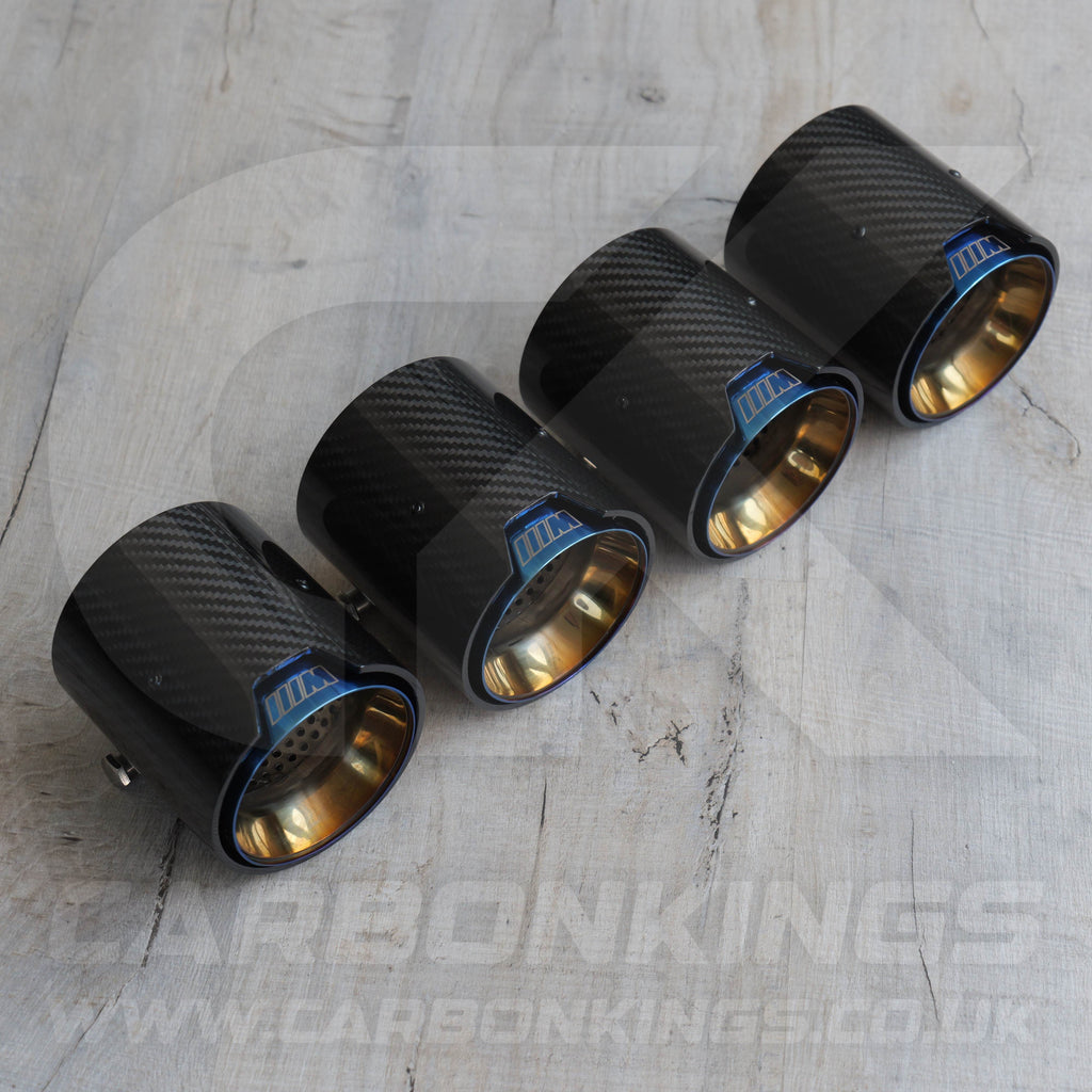 BMW M Performance Carbon Fibre Burnt Blue Exhaust Tips M2 M3 M4 M5 F80 F82 F83 F87 F10 M5
