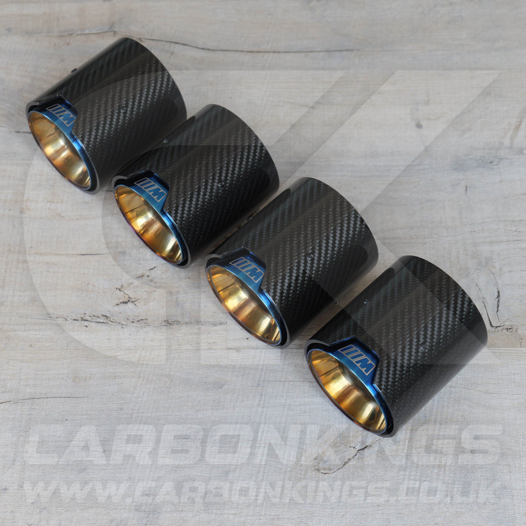 BMW M Performance Carbon Fibre Burnt Blue Exhaust Tips M2 M3 M4 M5 F80 F82 F83 F87 F10 M5