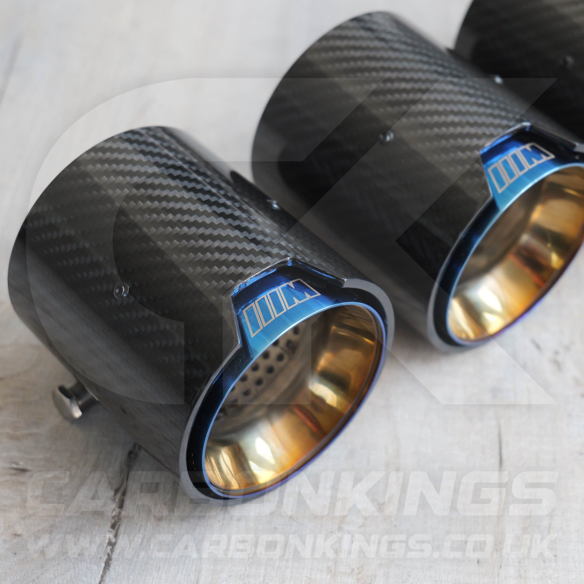 BMW M Performance Carbon Fibre Burnt Blue Exhaust Tips M2 M3 M4 M5 F80 F82 F83 F87 F10 M5