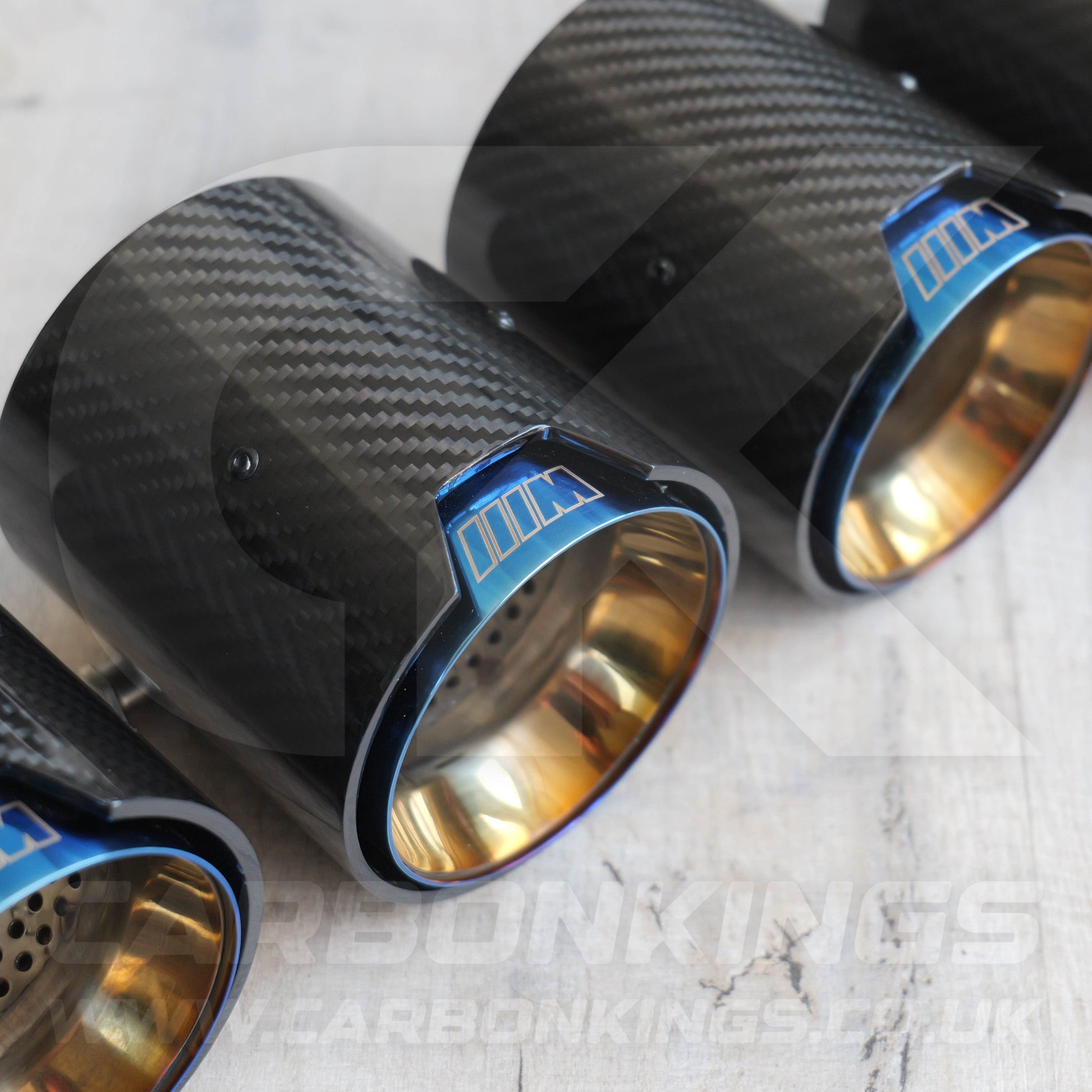 BMW M Performance Carbon Fibre Burnt Blue Exhaust Tips M2 M3 M4 M5 F80 F82 F83 F87 F10 M5