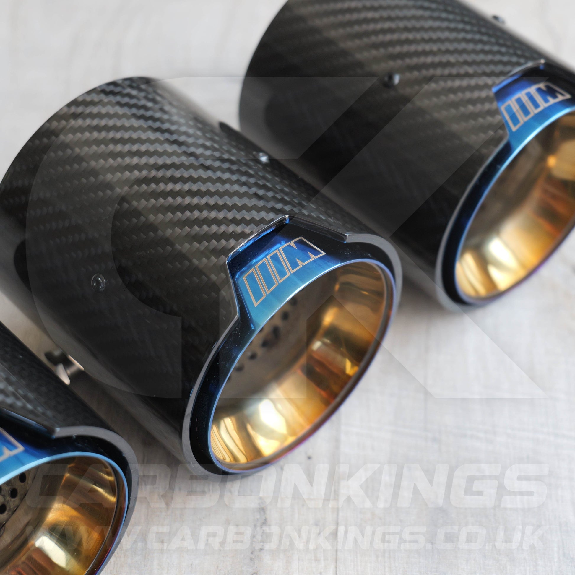 BMW M Performance Carbon Fibre Burnt Blue Exhaust Tips M2 M3 M4 M5 F80 F82 F83 F87 F10 M5