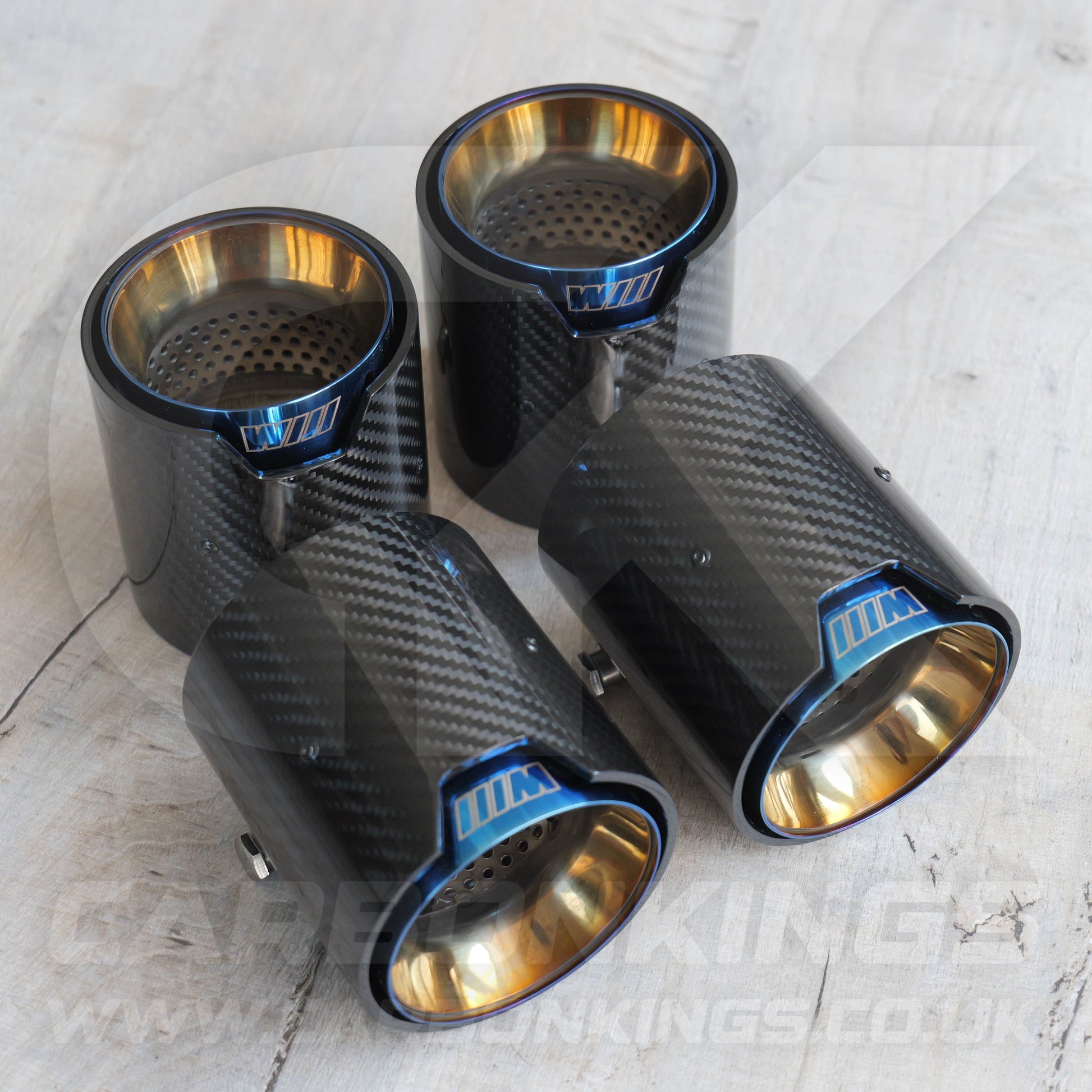 BMW M Performance Carbon Fibre Burnt Blue Exhaust Tips M2 M3 M4 M5 F80 F82 F83 F87 F10 M5