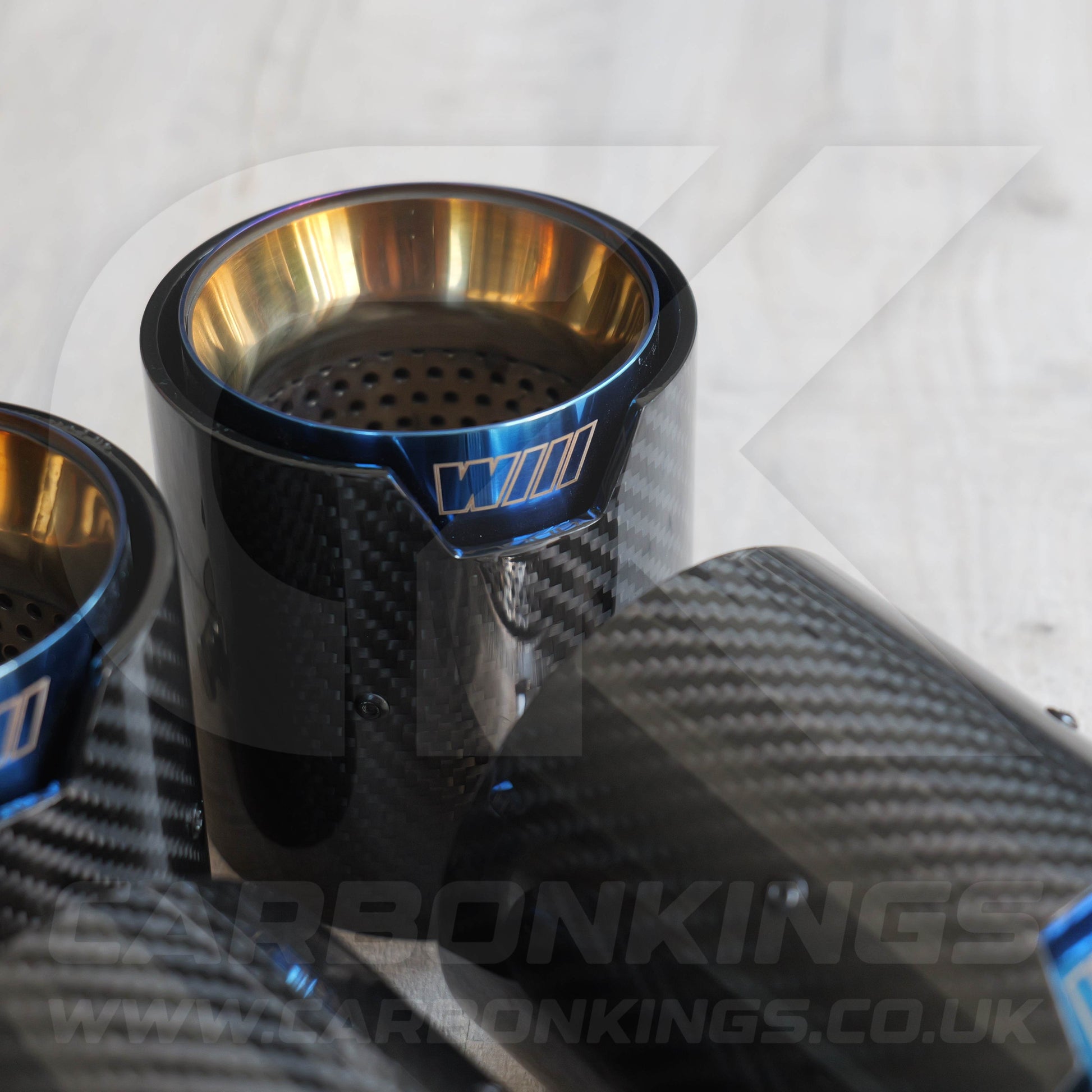 BMW M Performance Carbon Fibre Burnt Blue Exhaust Tips M2 M3 M4 M5 F80 F82 F83 F87 F10 M5