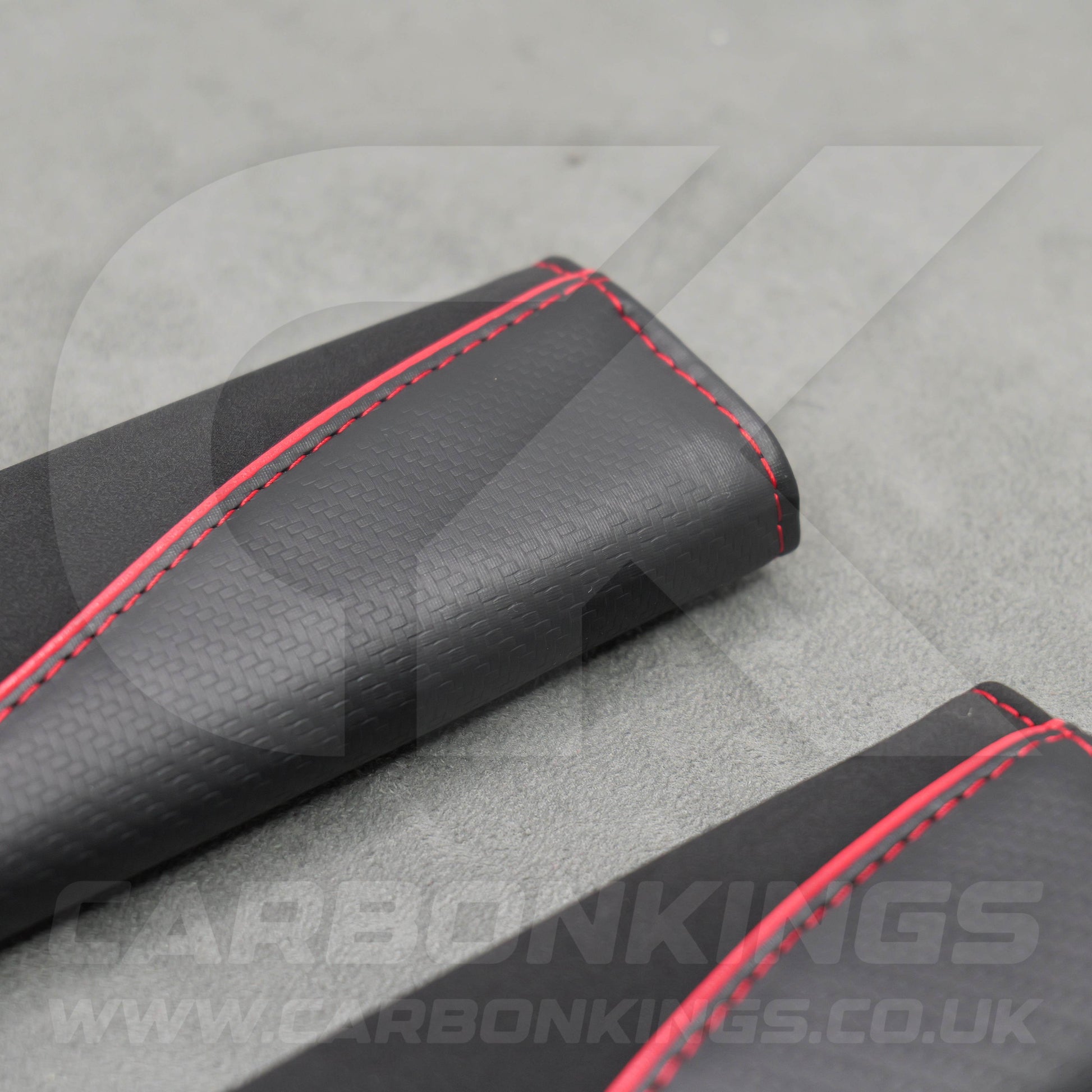 Mini Cooper S Carbon Fibre Leather / Suede Seatbelt Covers Pads Protectors