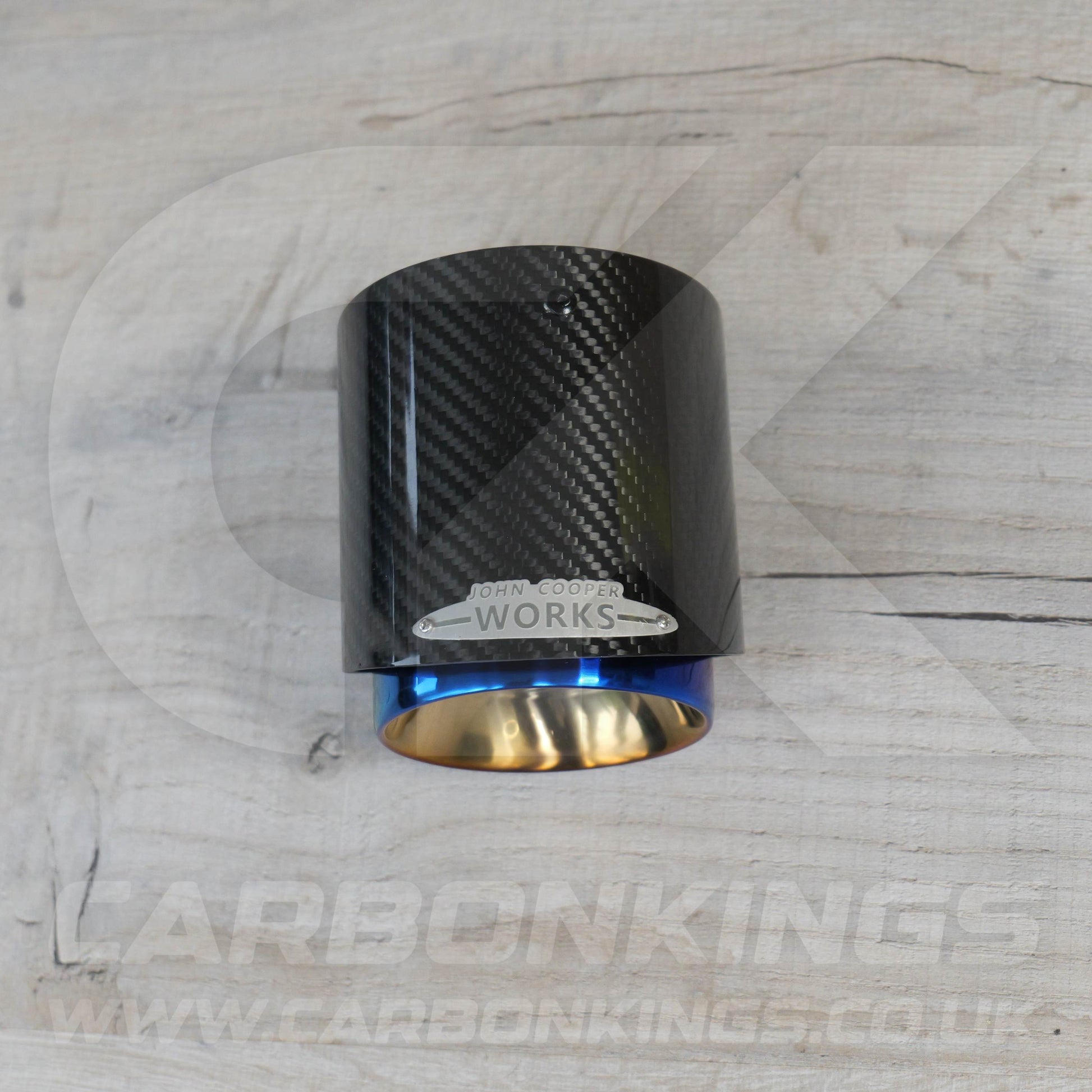 72mm Mini JCW Carbon Fibre / Burnt Blue Exhaust Tip R55 R56 R57 R58 R59 R60 R61 Cooper