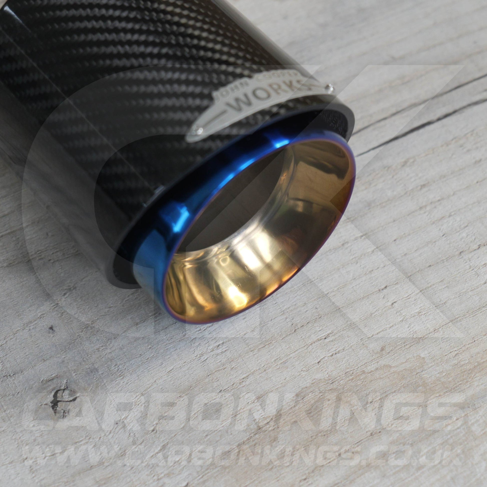 72mm Mini JCW Carbon Fibre / Burnt Blue Exhaust Tip R55 R56 R57 R58 R59 R60 R61 Cooper