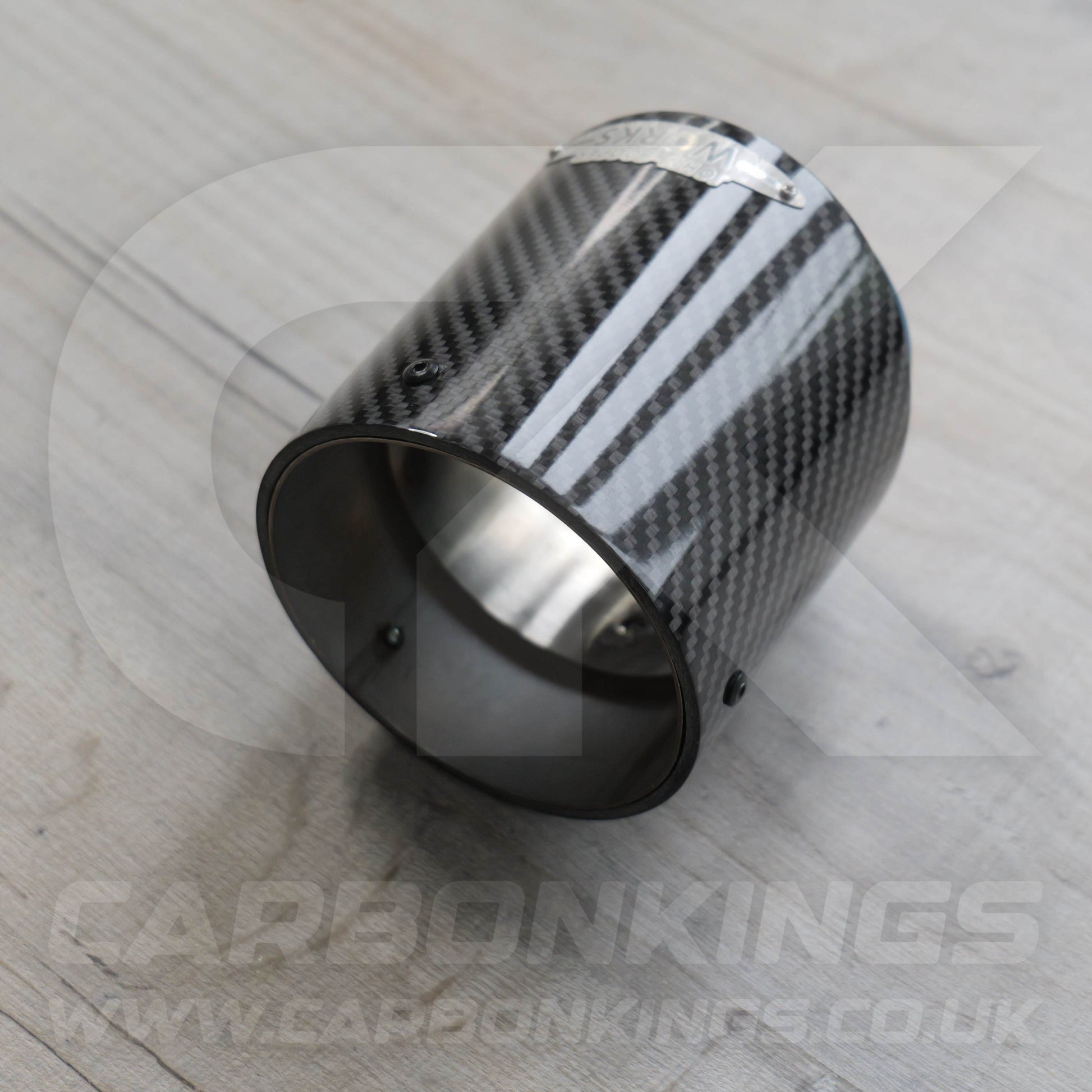 72mm Mini JCW Carbon Fibre / Burnt Blue Exhaust Tip R55 R56 R57 R58 R59 R60 R61 Cooper