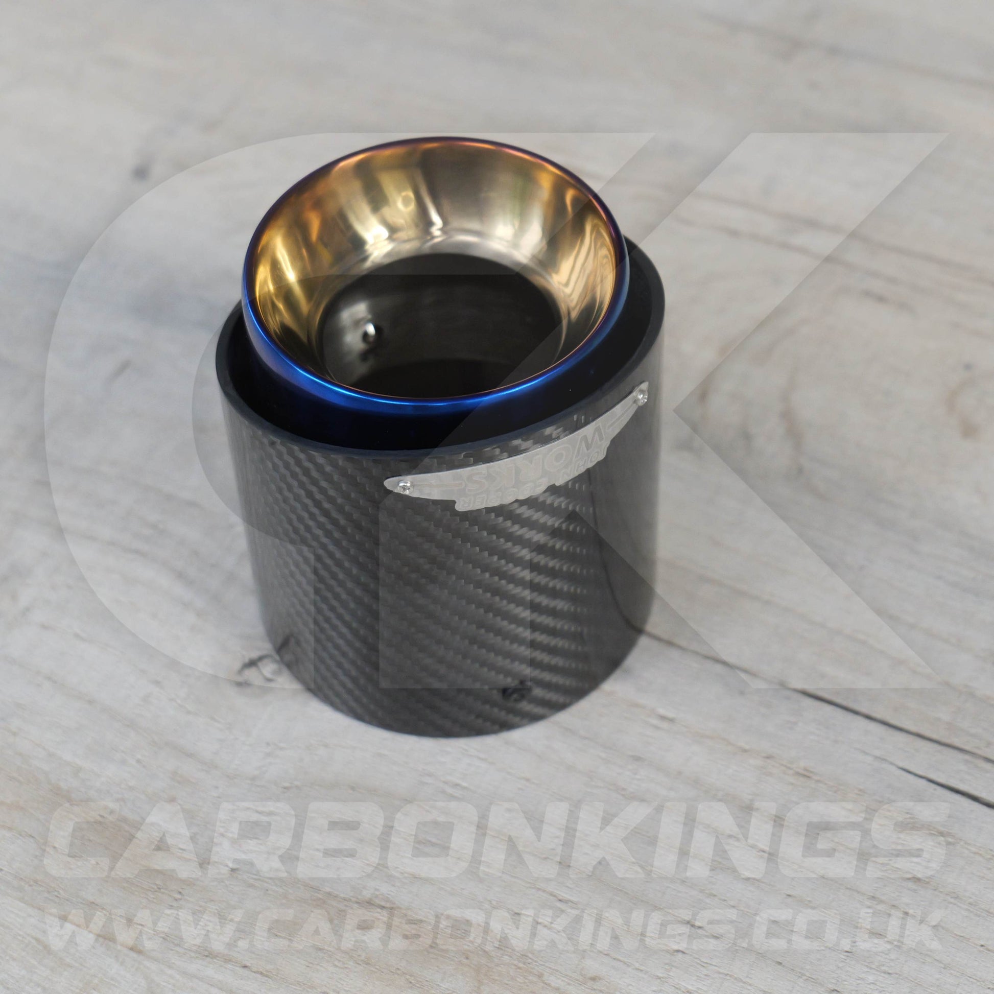 72mm Mini JCW Carbon Fibre / Burnt Blue Exhaust Tip R55 R56 R57 R58 R59 R60 R61 Cooper